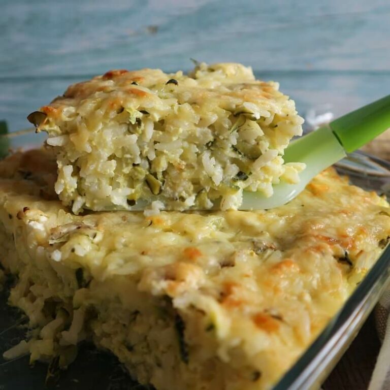 Reisauflauf herzhaft mit Zucchini und Schafskäse – vegetarisch