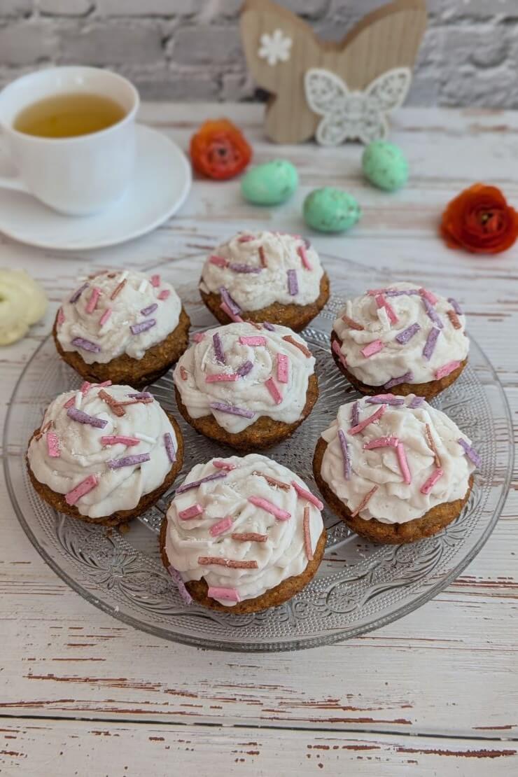 Carrot muffins with coconut cream vegan