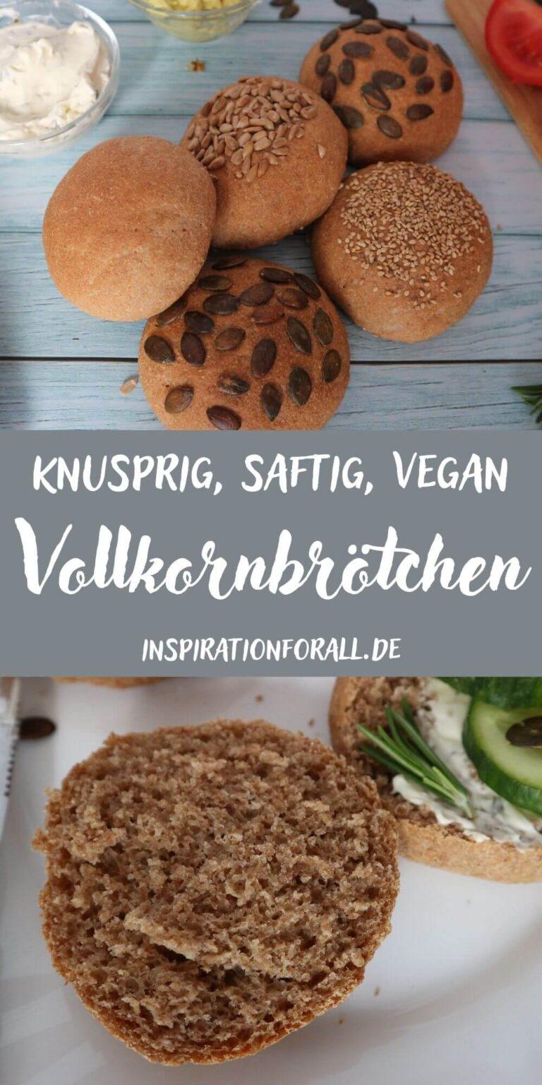 Vollkornbrötchen Rezept vegan – mit Weizen- und Dinkelmehl