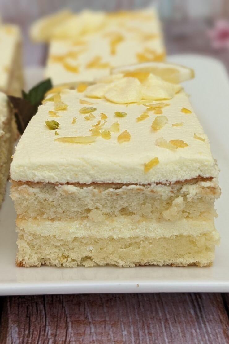 Lemon Slices With Pudding Buttercream And Sponge Cake